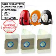 SACO DESCARTÁVEL ASPIRADOR NEO / LISTO / PET LOWER - SBENE KIT COM 3 UN